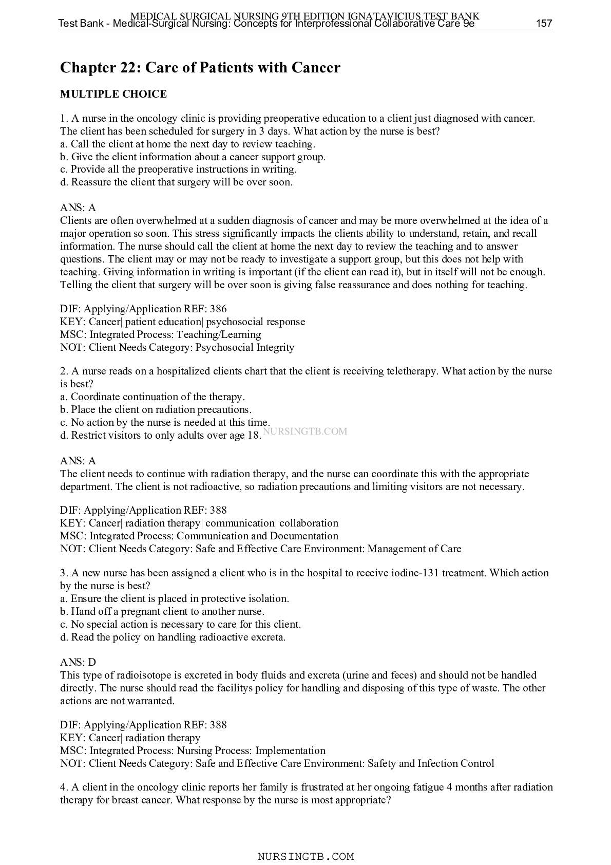 Preview image for Chapter 22: Care of Patients with Cancer